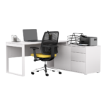 Biurko narożne białe LOFT z Komodą Zenit - obrazek 2