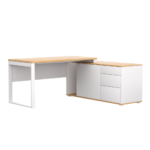 Biurko narożne dąb lancelot LOFT z Komodą Zenit - obrazek 4