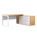 Biurko narożne dąb lancelot LOFT z Komodą Zenit - obrazek 3