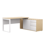 Biurko narożne dąb olejowany LOFT z Komodą Zenit