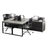 Biurko narożne czarne LOFT z Komodą Zenit - obrazek 13