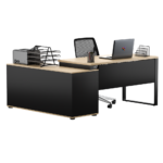 Biurko narożne dąb olejowany LOFT z Komodą Zenit - obrazek 10