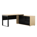 Biurko narożne dąb olejowany LOFT z Komodą Zenit - obrazek 2