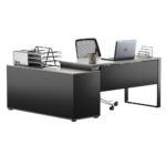 Biurko narożne czarne LOFT z Komodą Zenit - obrazek 8